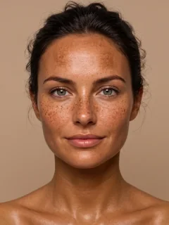 Visible facial pigmentation and melasma